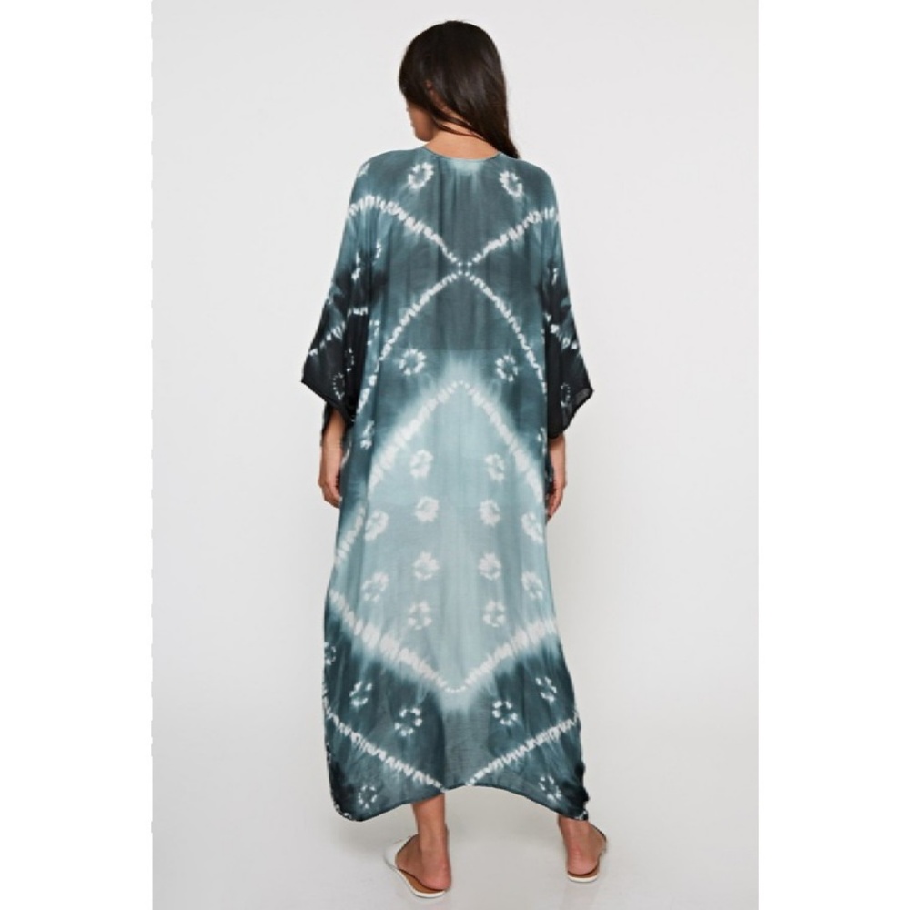 Diamond Tie Dye Split Front Caftan New One Size - Picture 4 of 8